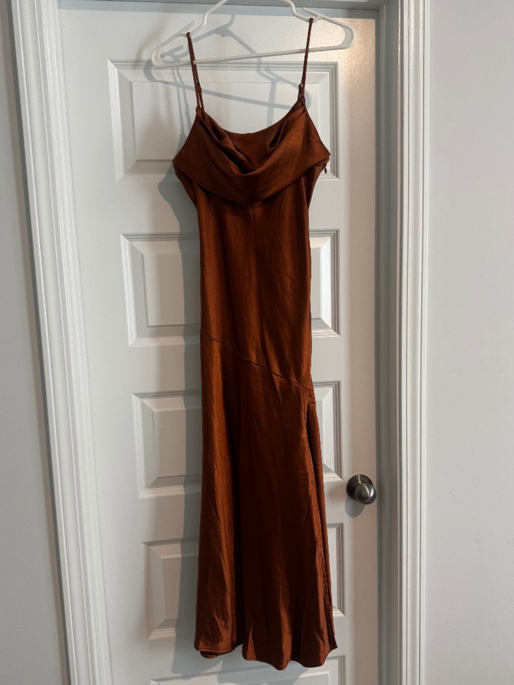 Burnt orange Satin Dress